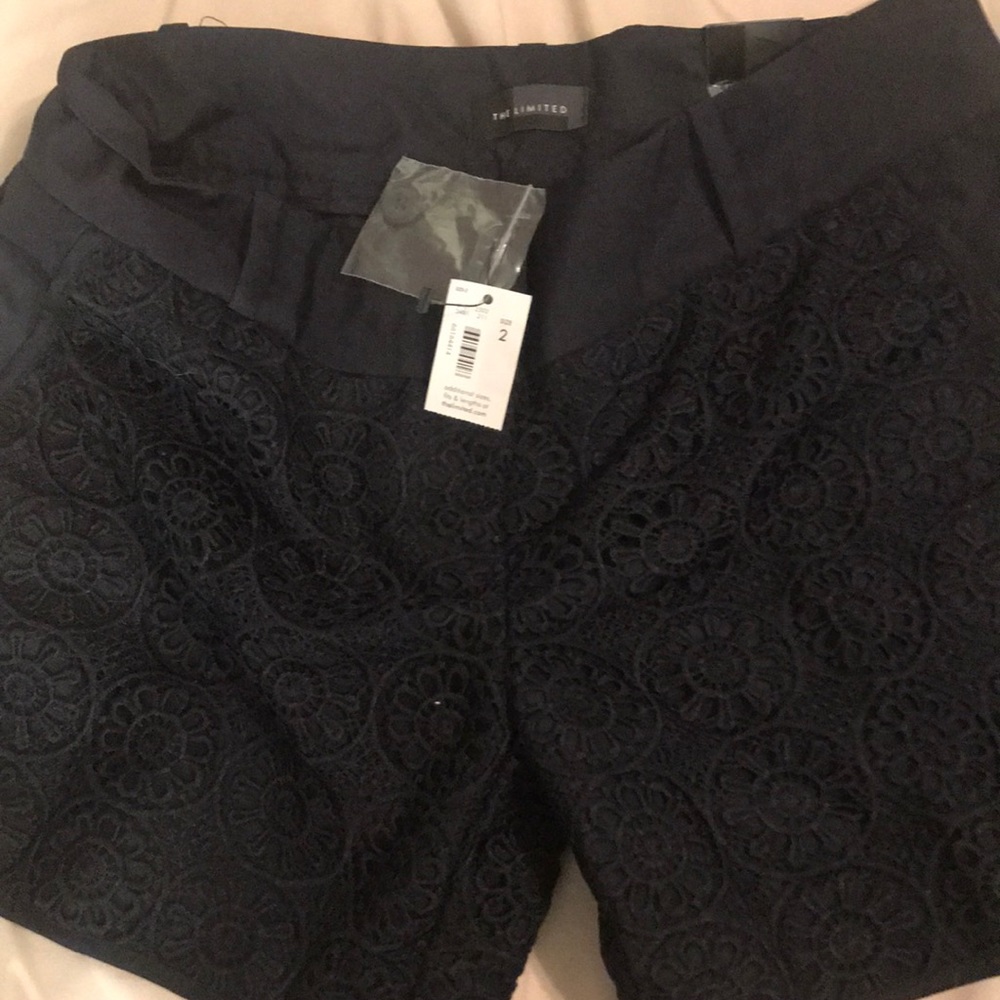 Black shorts, lace pattern